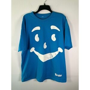 Kool-Aid T-Shirt Mens XL Blue Big Smile Face Graphic Short Sleeve Logo Tee